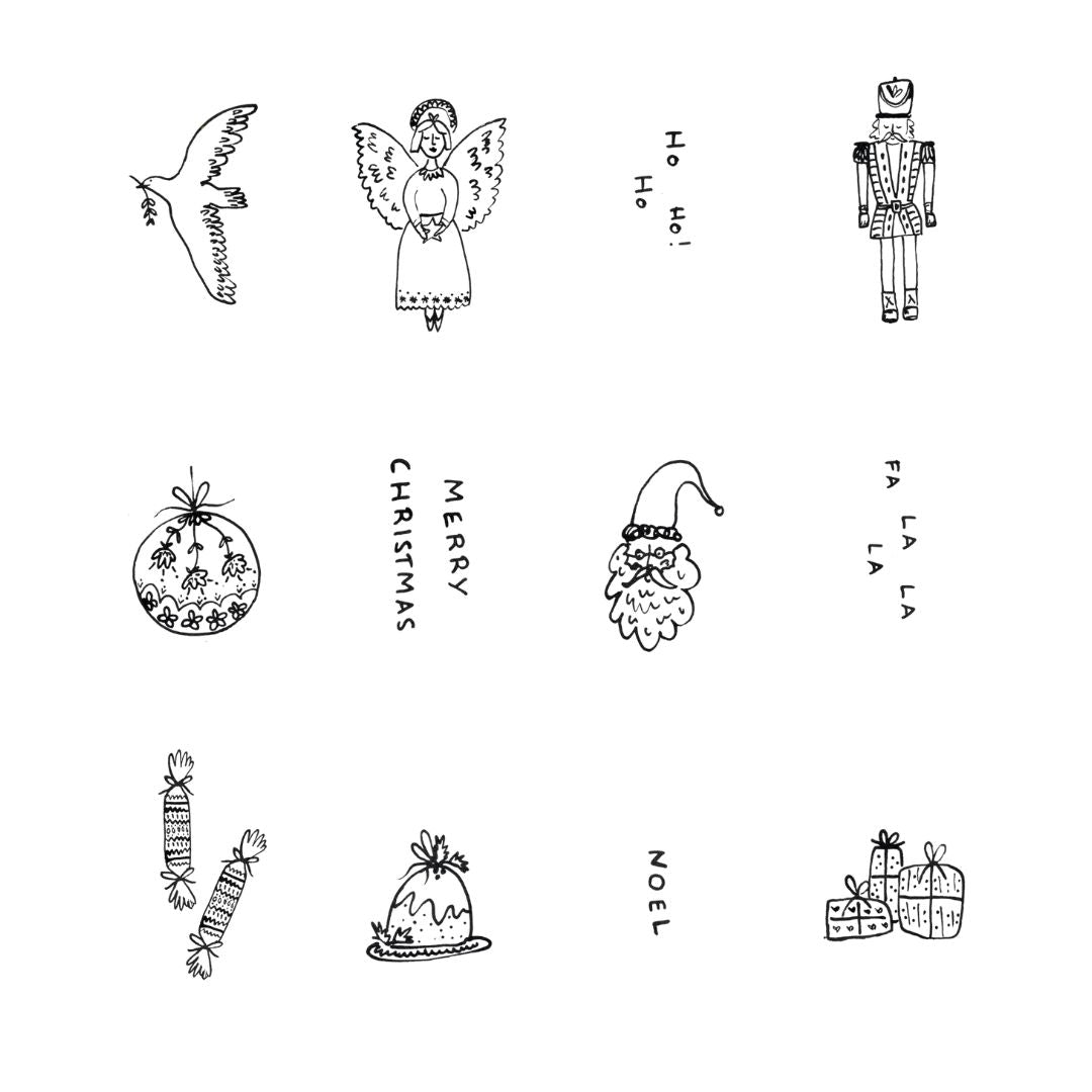 Black and White Christmas Tags (Pack of 12)