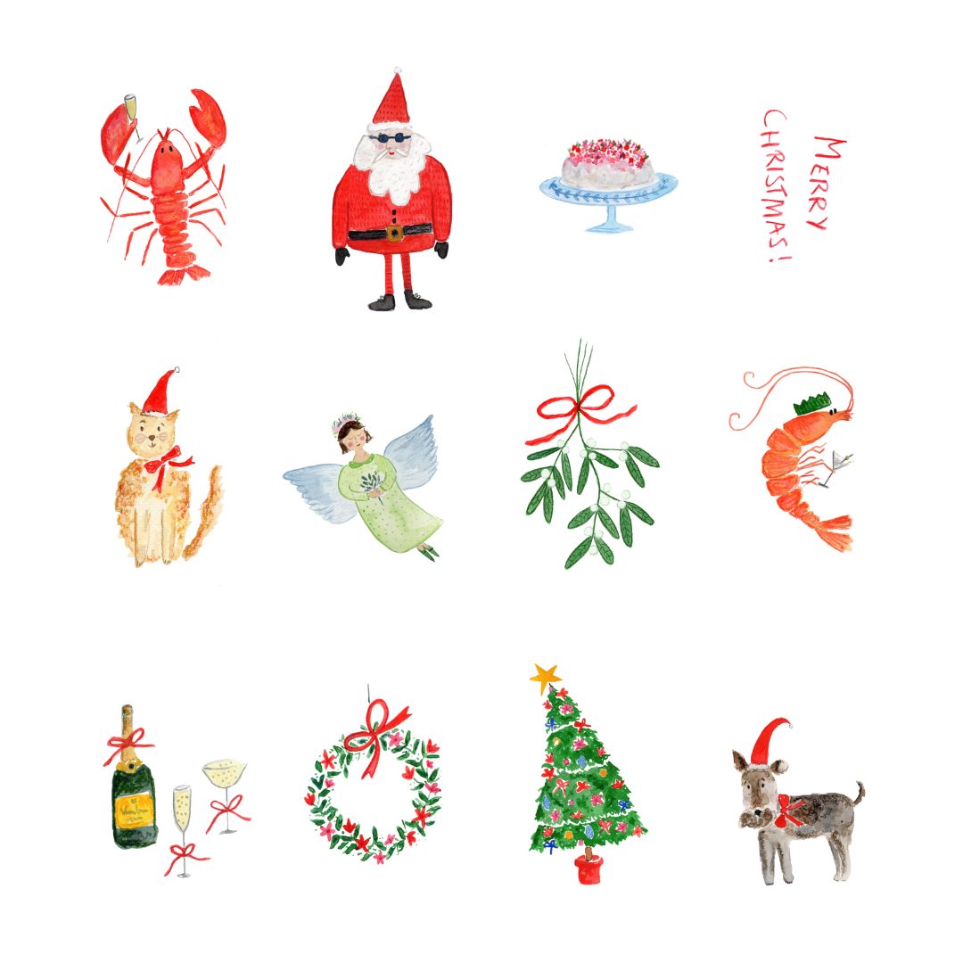 Colourful Christmas Tags (pack of 12)