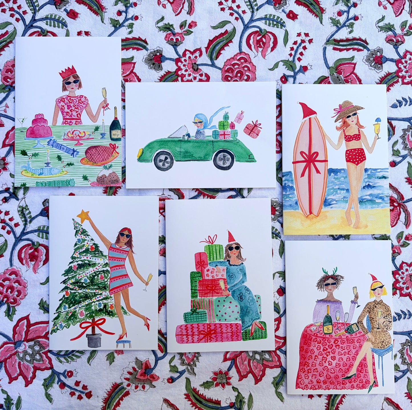 Christmas Girls Cards Pack of 6