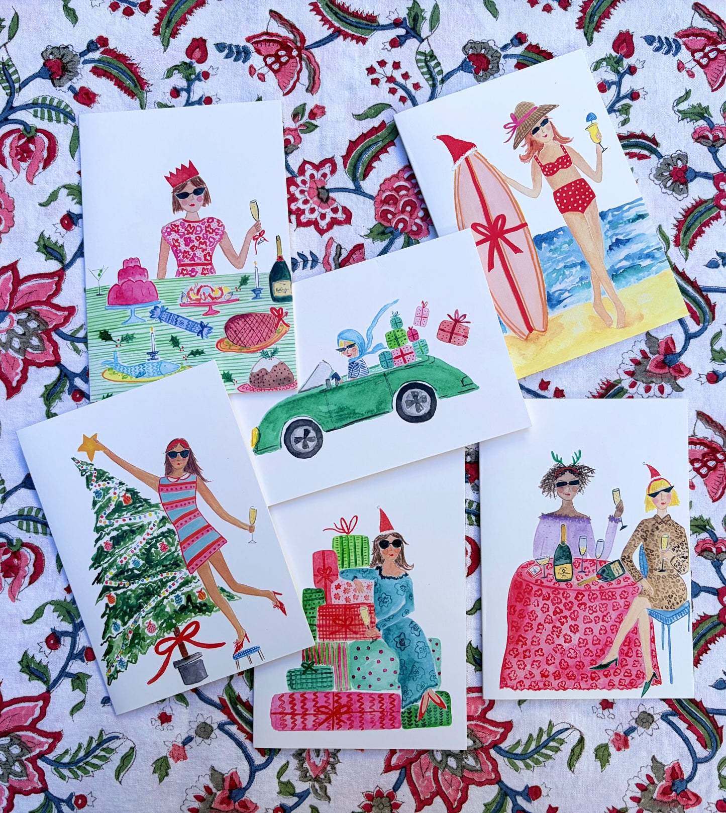 Christmas Girls Cards Pack of 6