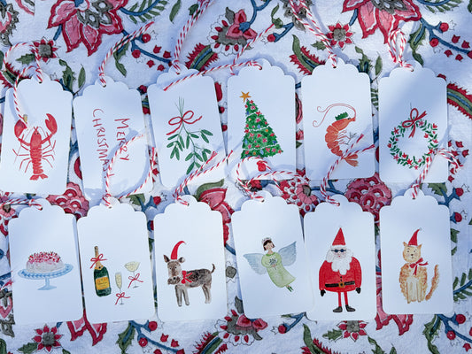 Colourful Christmas Tags (pack of 12)